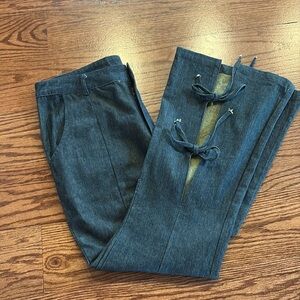 TOV Los Angeles women’s cotton flare jeans split flare tie denim golden 38 / 6